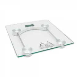Rosberg 555551650D, vannas istabas svari, 4 ciparu LCD, 180 kg, rūdīts stikls. Svara diapazons: 2,5–180 kg. Precizitāte: 0,1 kg. Displejs: 4