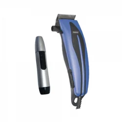 Matu griešanas mašīna Rosberg 5R51810MNB, 10W, zila. Augstas kvalitātes nerūsējošā tērauda asmeņi. Regulējams asmeņu vadības slēdzis.