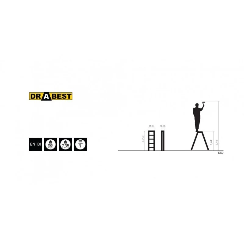 Kāpnes DRABEST D7 - Trīsdaļīgas kāpnes 3x9 - Spirales kapnes - Trepes Sastatnes Kāpnes DRABEST D7 - Trīsdaļīgas kāpnes 3x9 - Spirales kapnes - Trepes Sastatnes